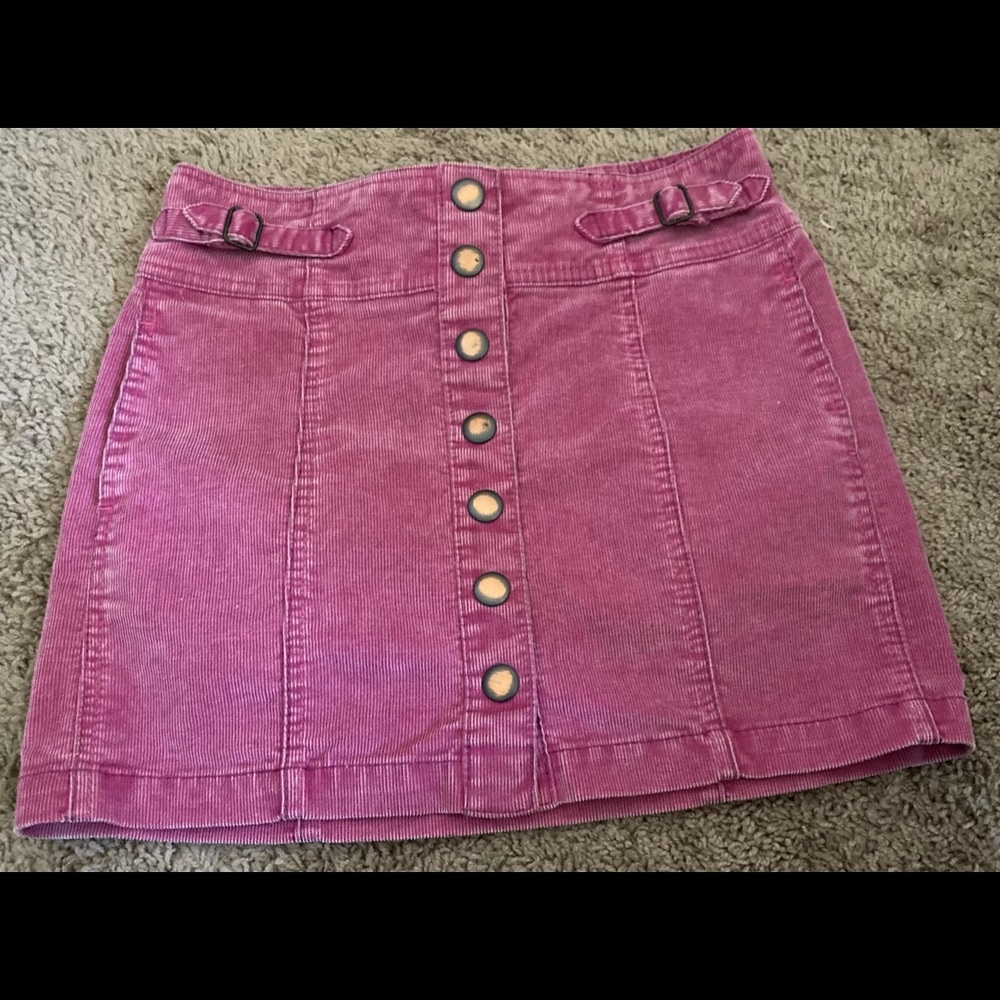 Gap pink corduroy front snap miniskirt
